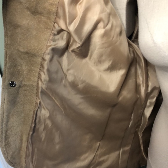 Suede Jacket Beige Brown Southwestern Cervelle Leather Sz Large - Picture 9 of 11